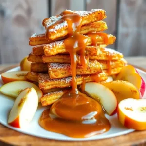 Baked Apple Pie Fries with Salted Caramel Dipping Sauce