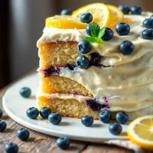 Blueberry Cake with Lemon Frosting Recipe