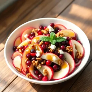 Apple Salad with Candied Walnuts and Cranberries Recipe