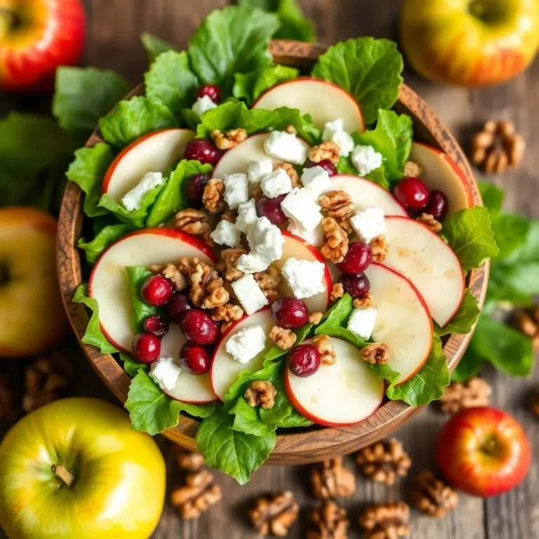 Apple Salad with Candied Walnuts and Cranberries