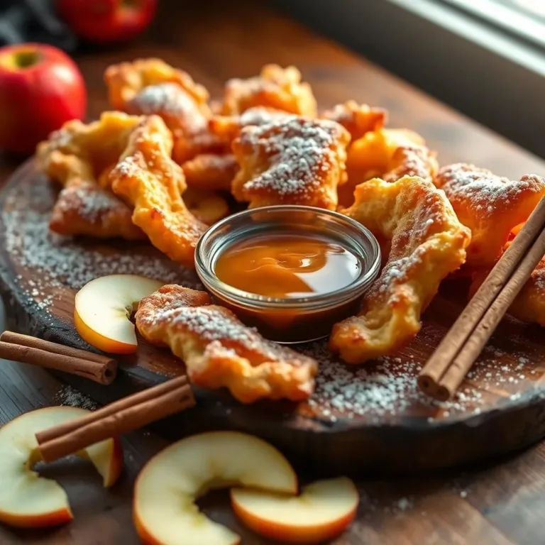 Baked Apple Pie Fries with Salted Caramel Sauce