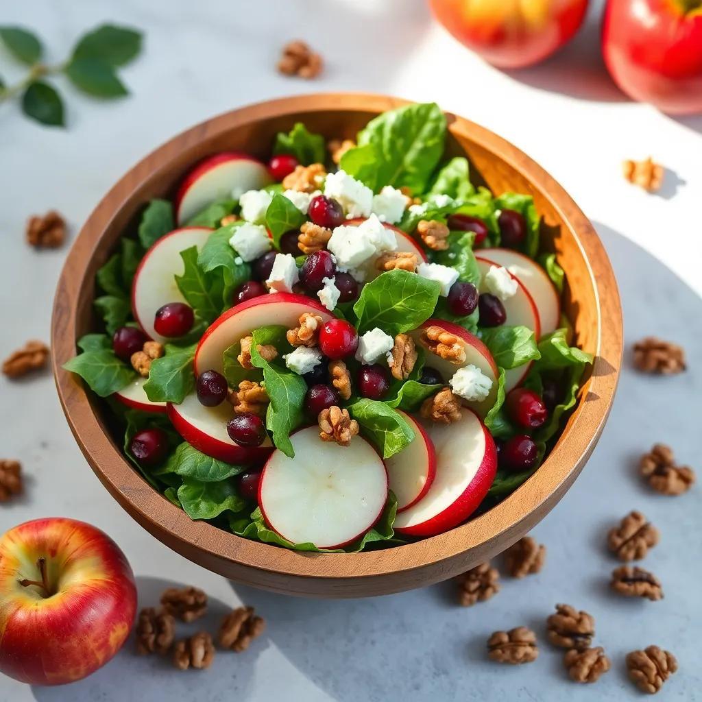 Apple Salad with Candied Walnuts and Cranberries