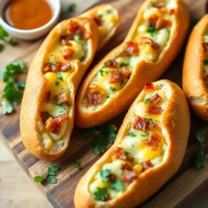 Cheese and Bacon Bread Boats Recipe