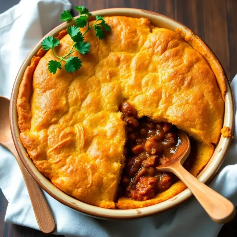 Chili Con Carne Corn Bread Pie Recipe