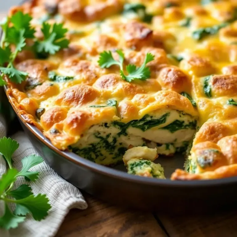 Chicken Spinach Bread Bake Strata Recipe