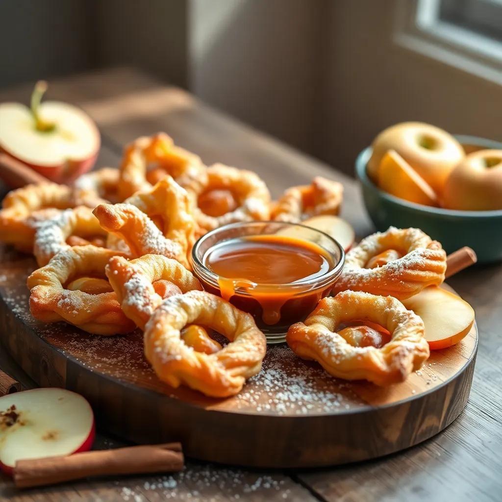 Baked Apple Pie Fries with Salted Caramel Sauce