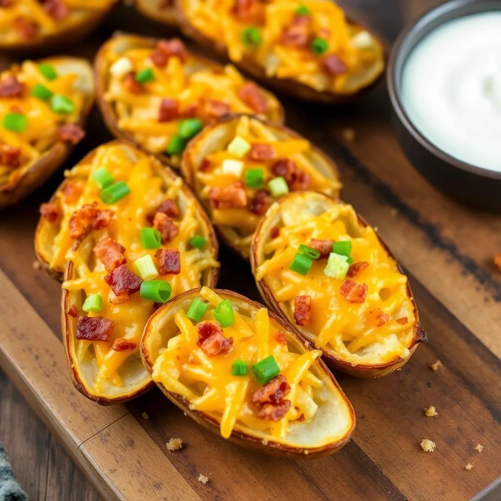 Cheese and Bacon Potato Skins Recipe