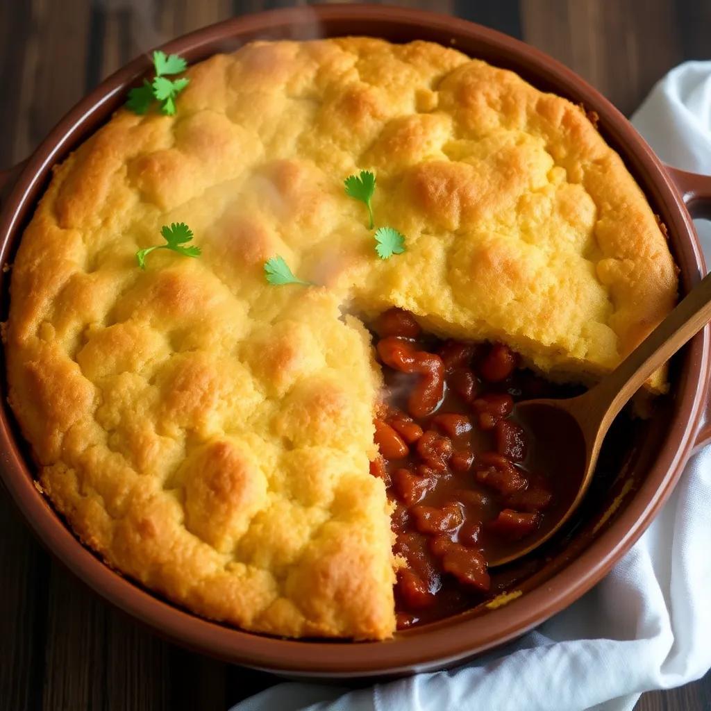 Chili Con Carne Corn Bread Pie Recipe