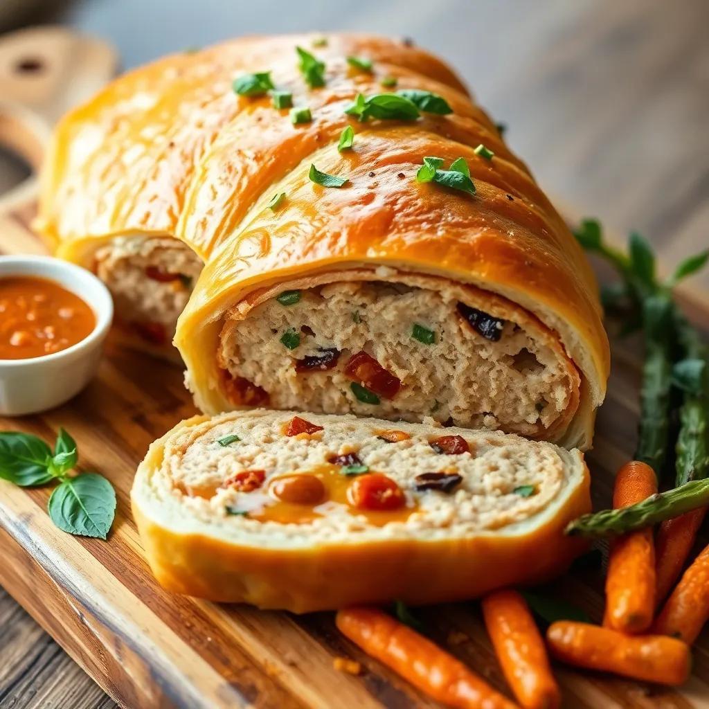 Chicken Meatloaf Wellington with Sun-Dried Tomatoes Recipe