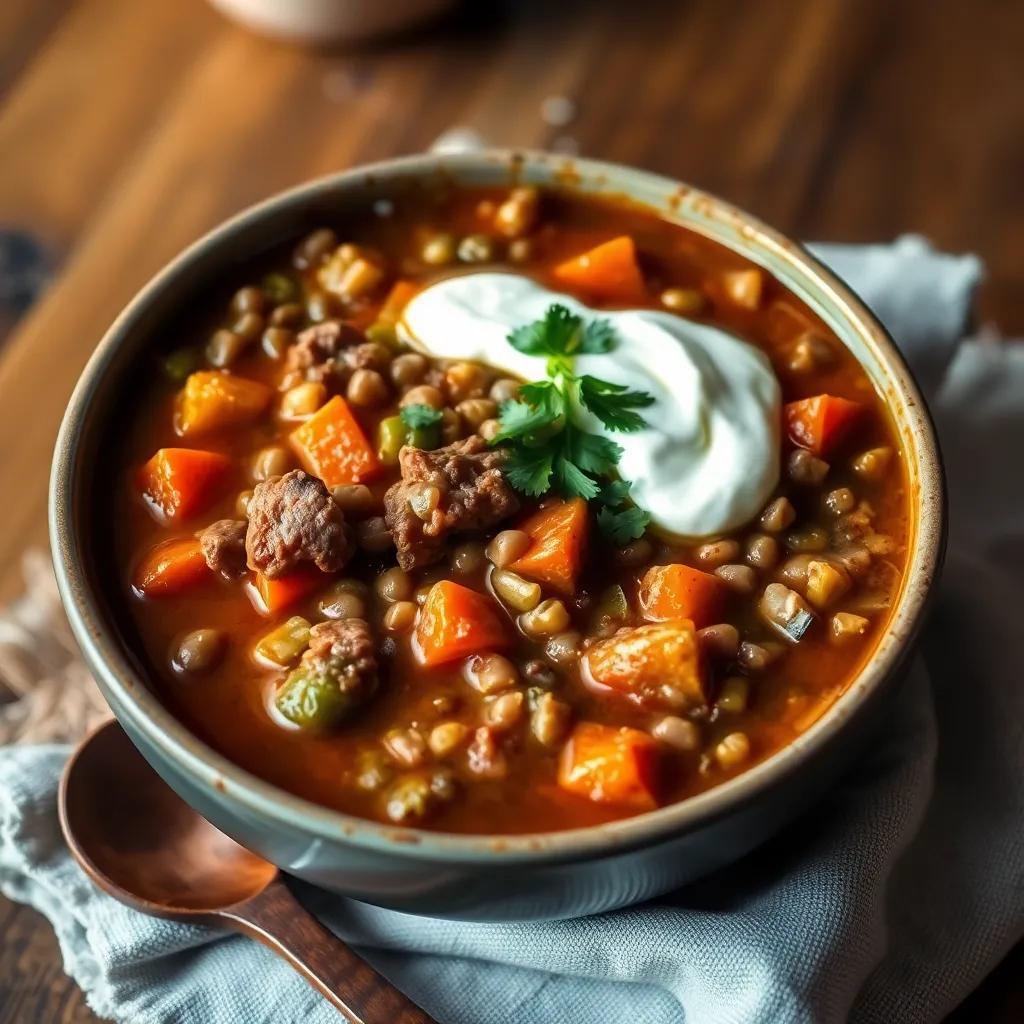 Beef and Lentil Soup Recipe with Minced Beef