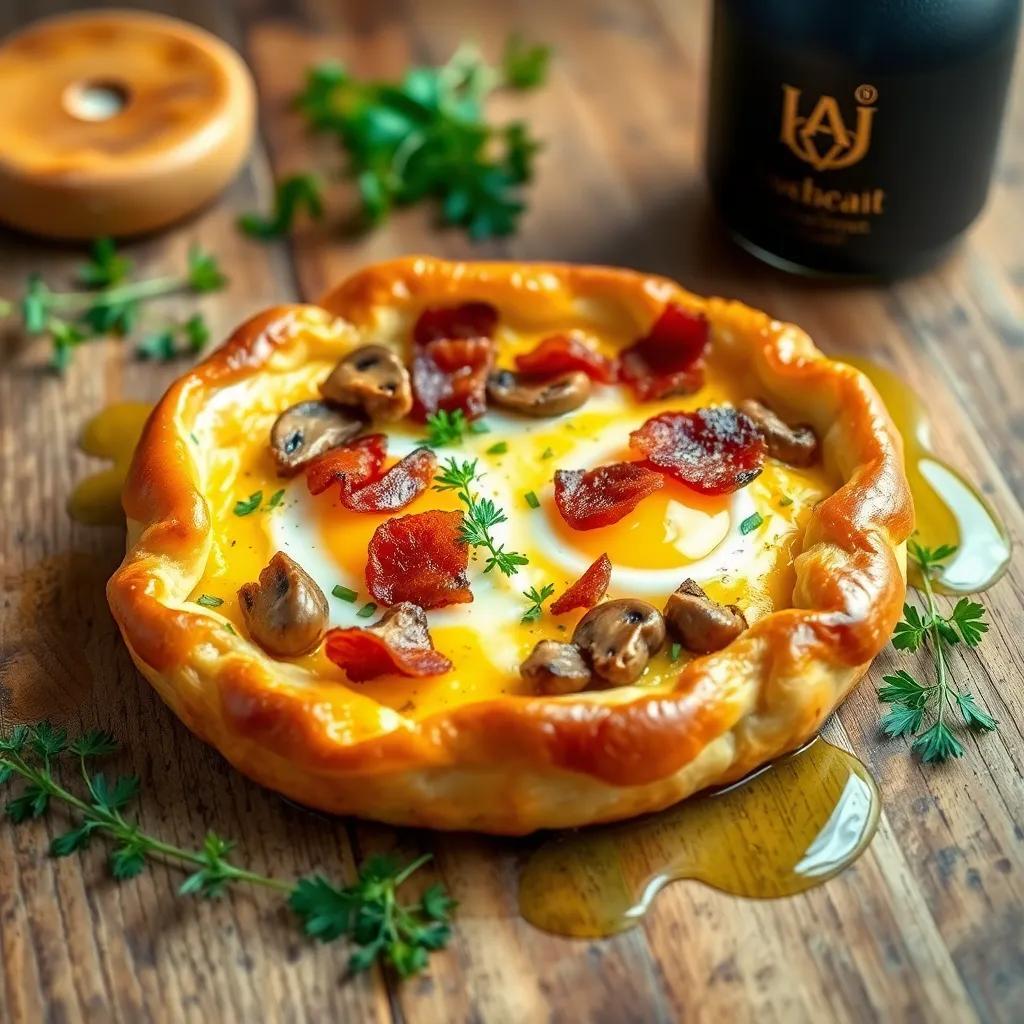 Bacon Mushroom Egg Puff Pastry Tart with Gruyère Cheese Recipe