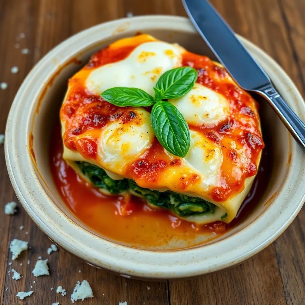 Baked Spinach Ricotta Rotolo Recipe