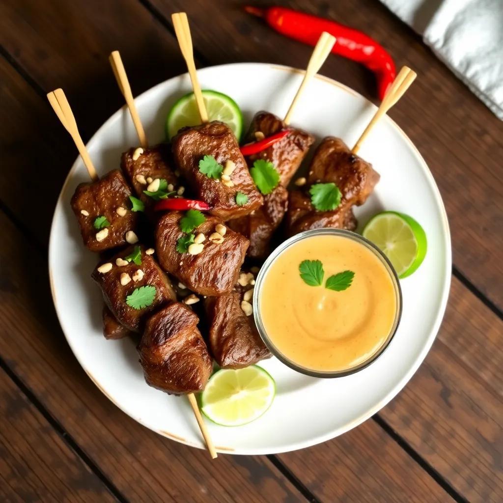 Beef Satay with Thai Peanut Sauce Recipe