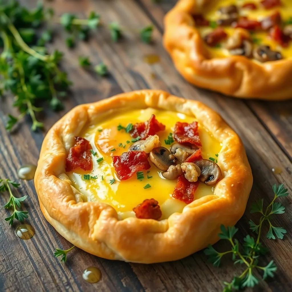 Bacon Mushroom Egg Puff Pastry Tart with Gruyère Cheese Recipe