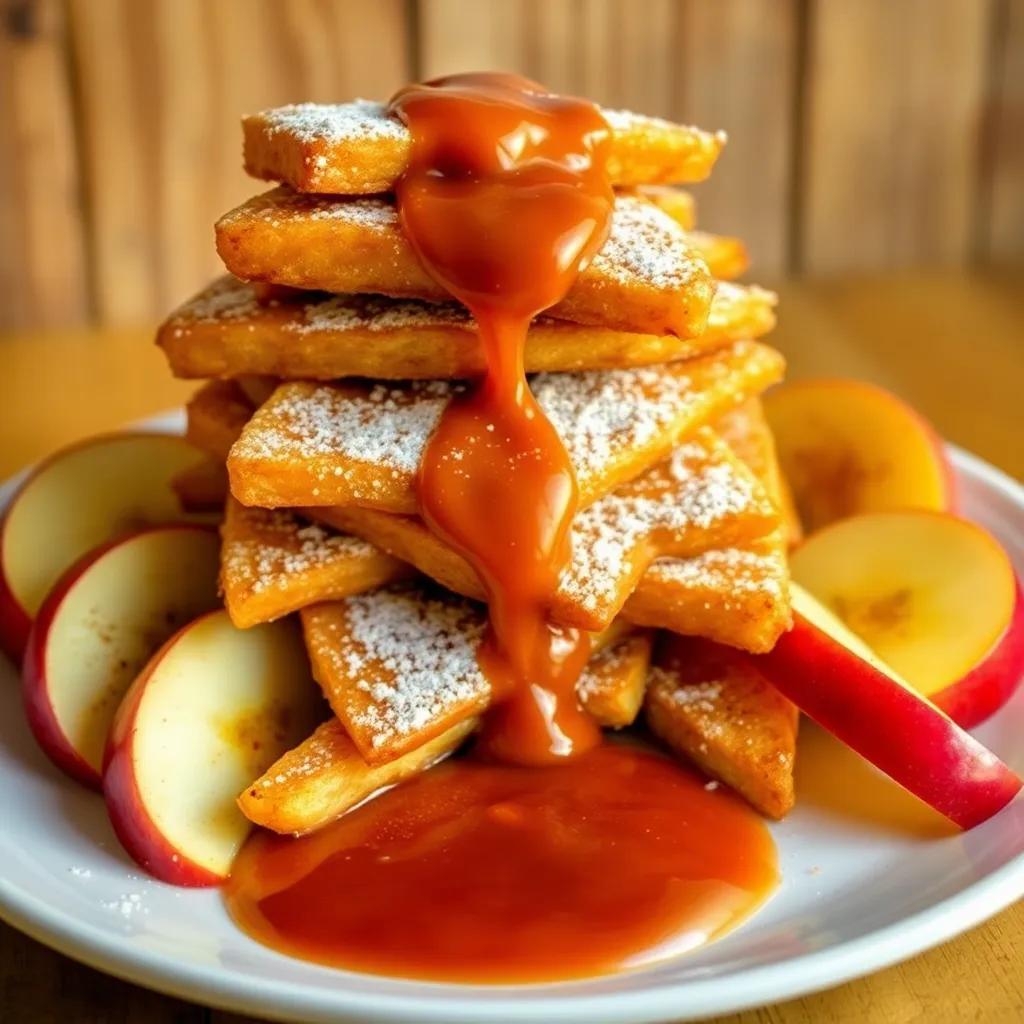 Baked Apple Pie Fries with Salted Caramel Dipping Sauce