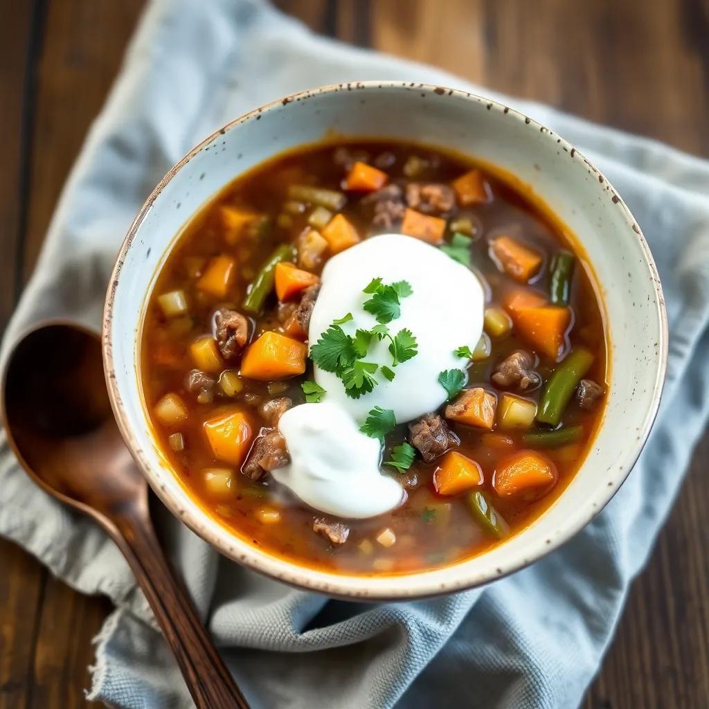 Beef and Lentil Soup Recipe with Minced Beef