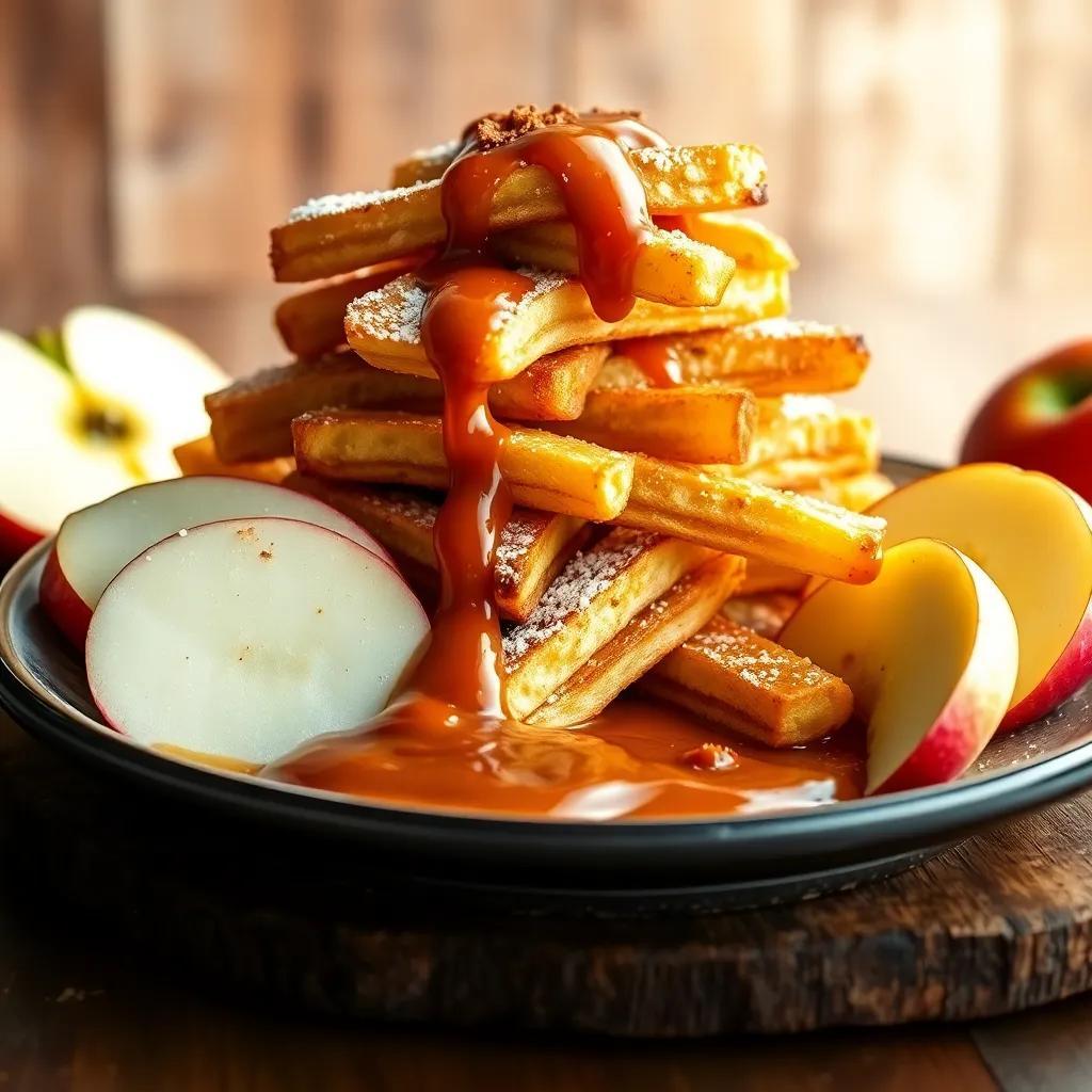 Baked Apple Pie Fries with Salted Caramel Dipping Sauce