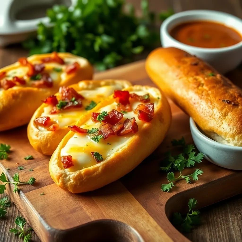 Cheese and Bacon Bread Boats Recipe