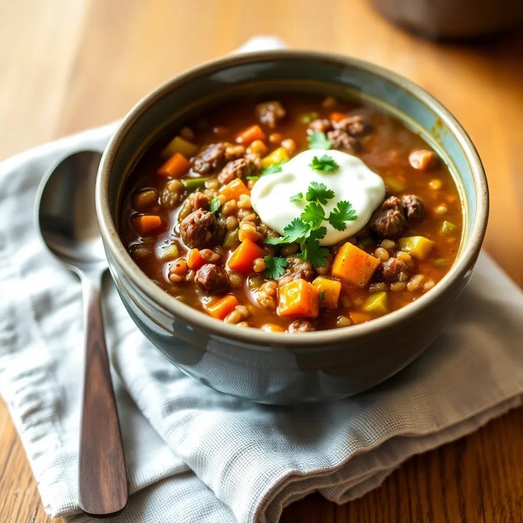 Beef and Lentil Soup Recipe with Minced Beef