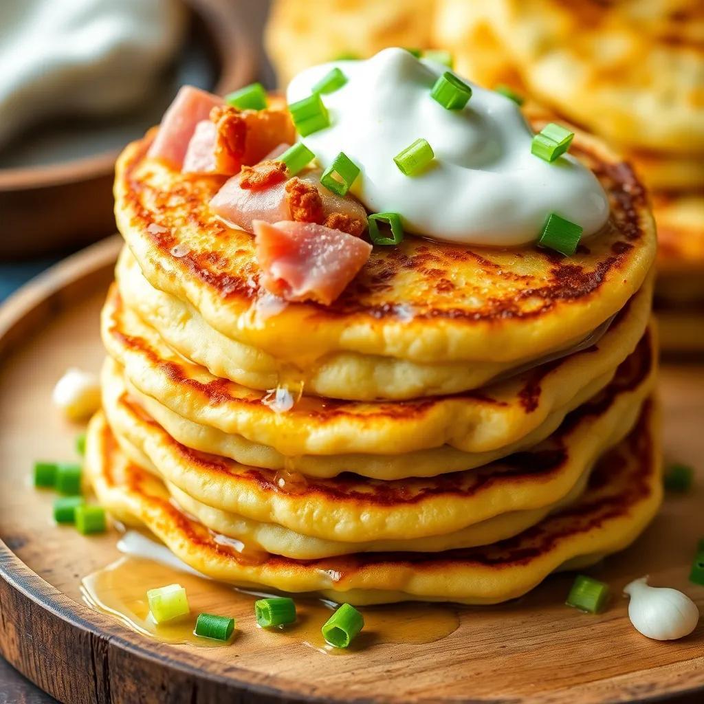 Cheese and Ham Pancakes Recipe