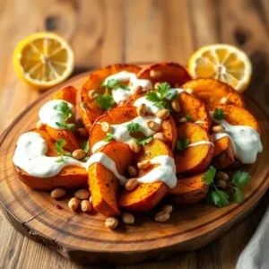 Cinnamon Roasted Pumpkin with Yoghurt and Pinenuts