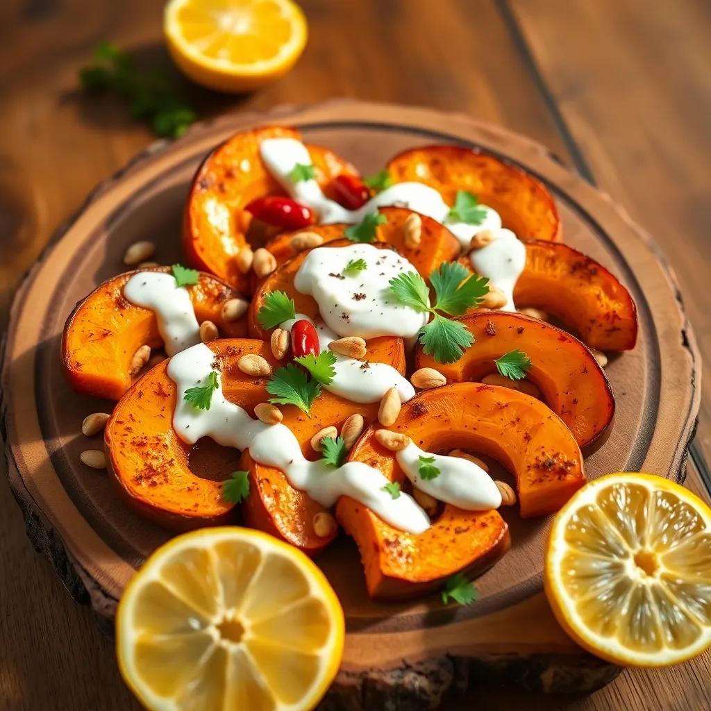 Cinnamon Roasted Pumpkin with Yoghurt and Pinenuts