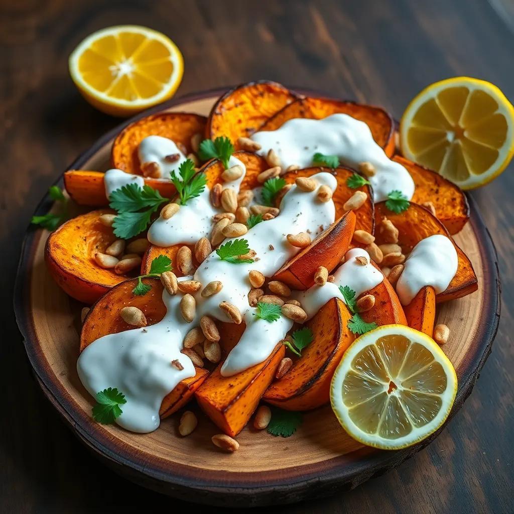 Cinnamon Roasted Pumpkin with Yoghurt and Pinenuts