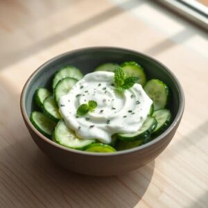 Creamy Cucumber Salad with Lemon Yogurt Dressing