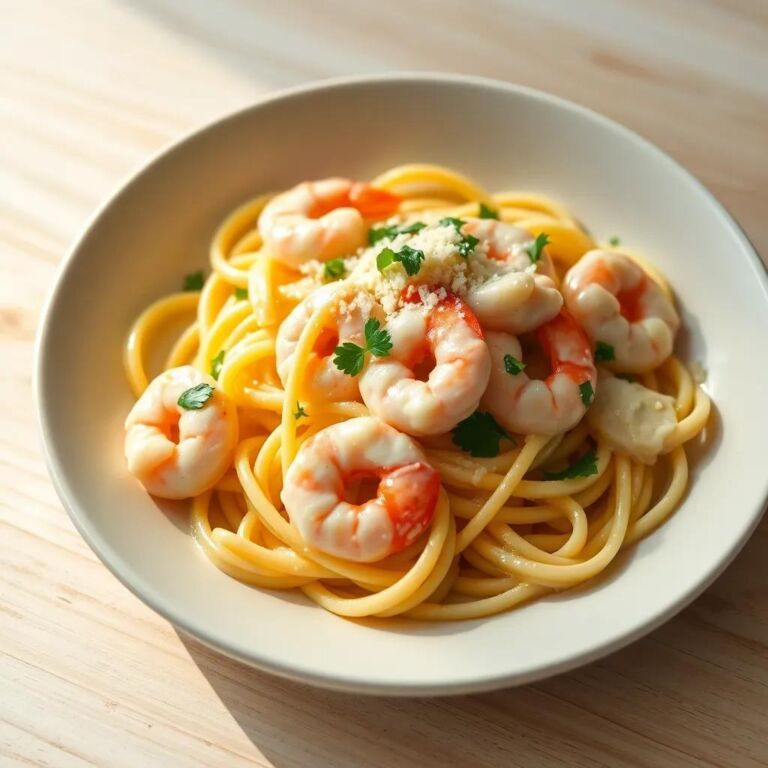 Creamy Garlic Prawn Pasta Recipe