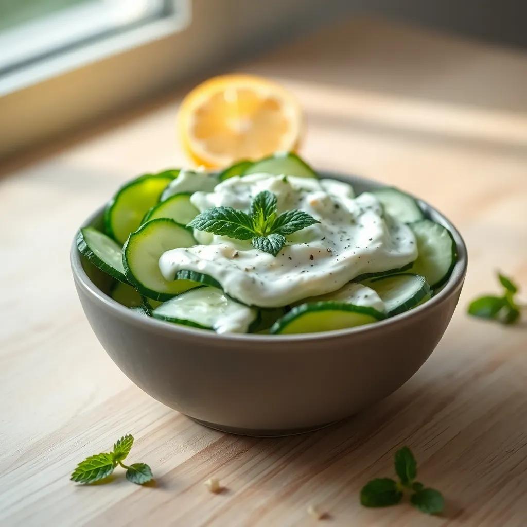 Creamy Cucumber Salad with Lemon Yogurt dressing