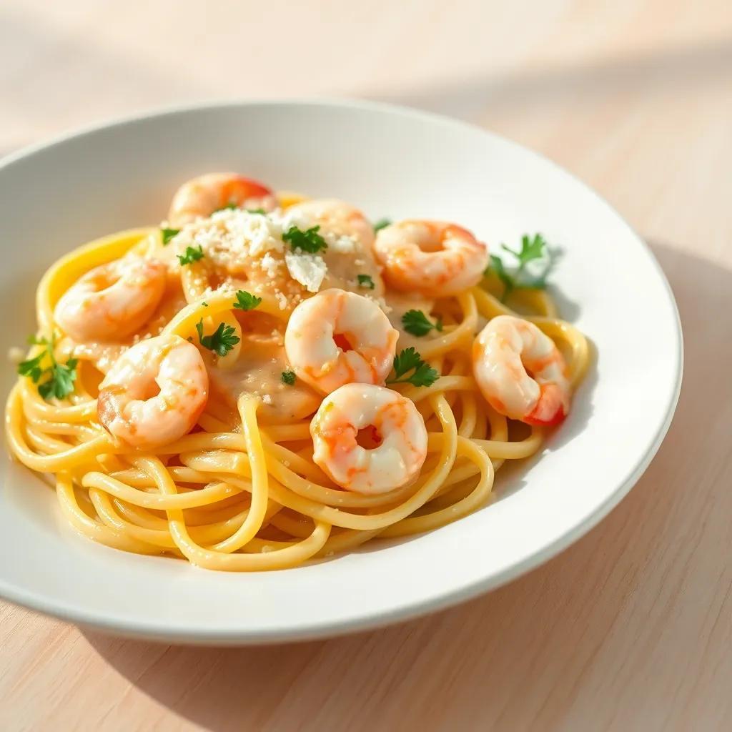 Creamy Garlic Prawn Pasta Recipe