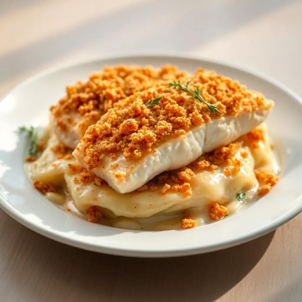 Creamy Baked Fish on Potato Gratin Recipe