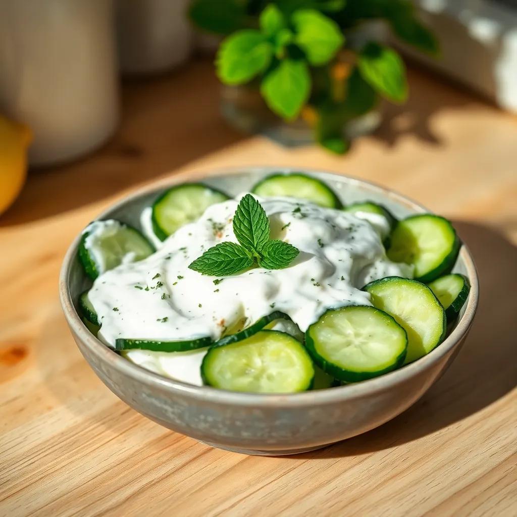 creamy Cucumber Salad with Lemon Yogurt Dressing