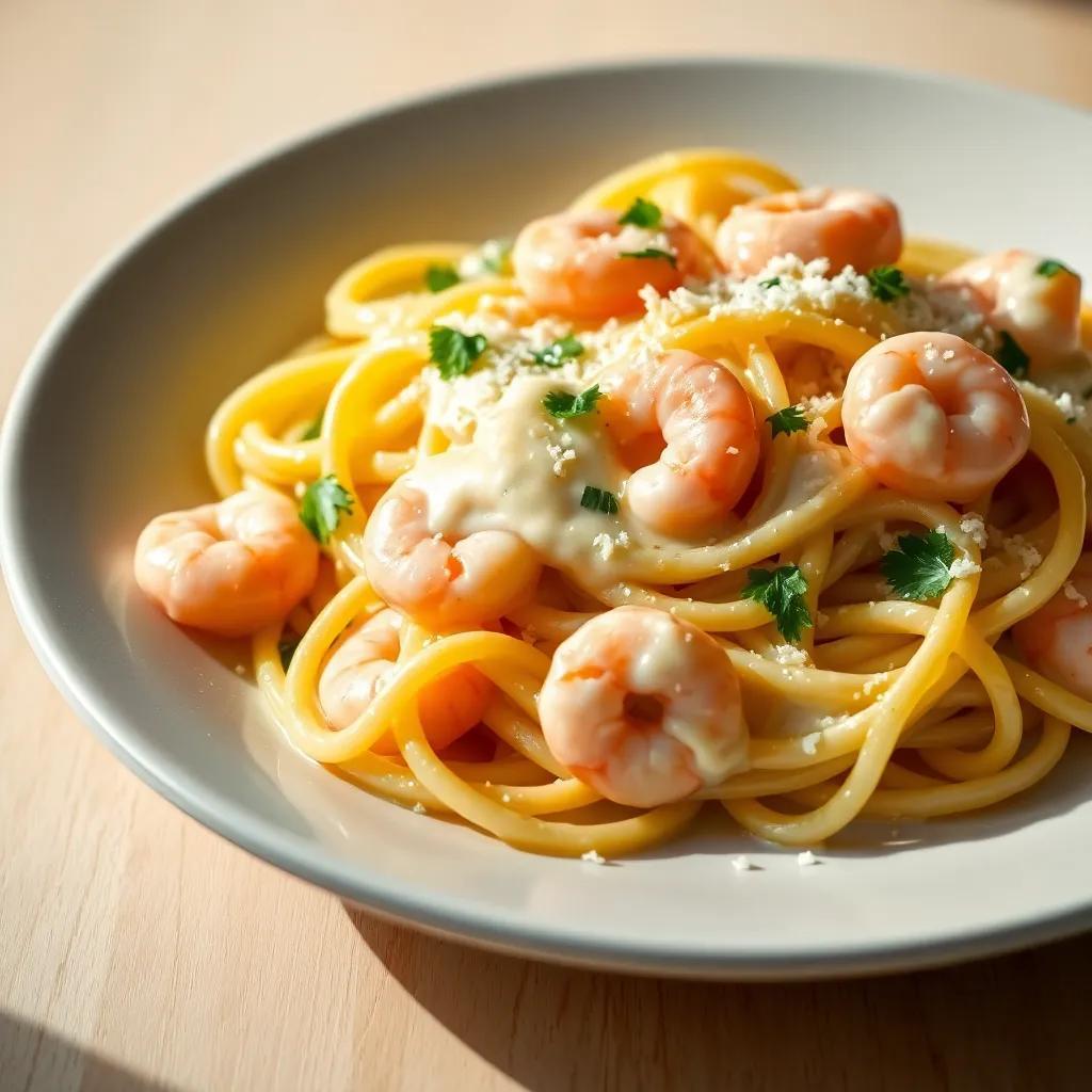 Creamy Garlic Prawn​ Pasta Recipe