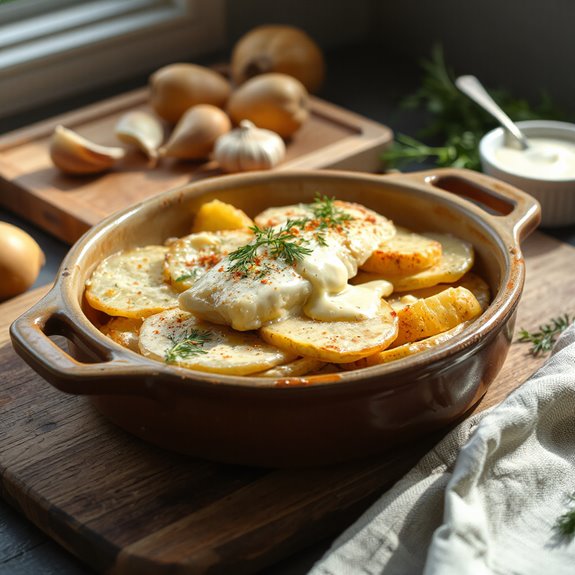 fish potatoes creamy baked